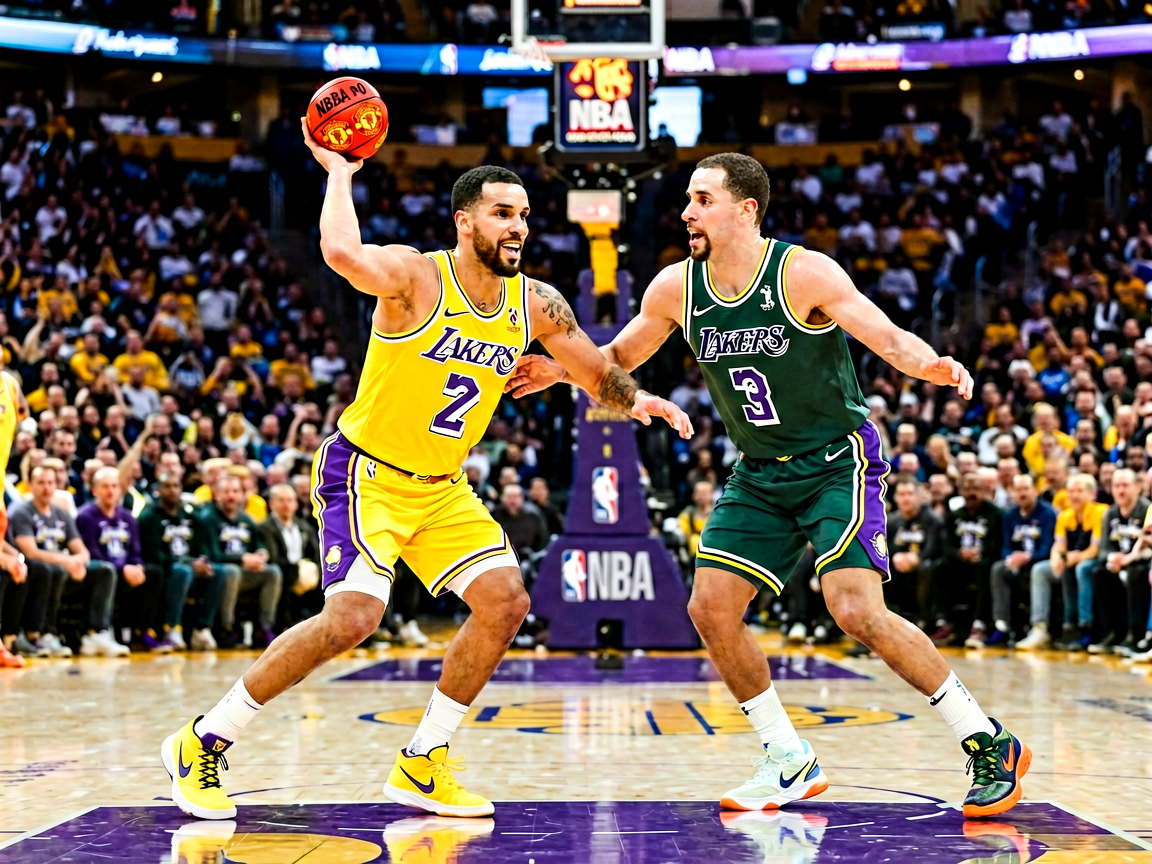 NBA湖人vs勇士比赛精彩对抗画面